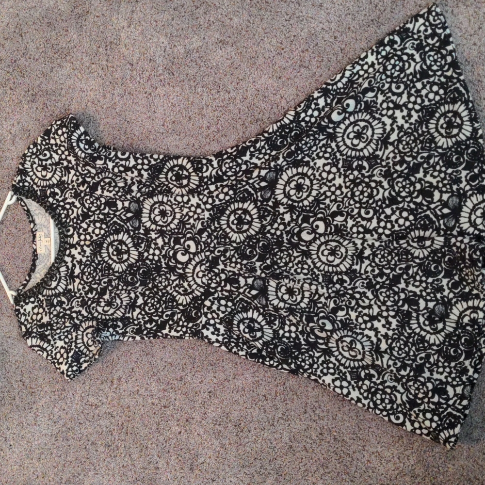 maison jules Printed Embellished A-Line Dress - Juniors Medium